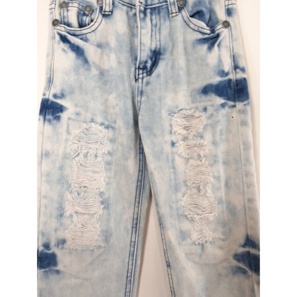 Road Narrows Acid Wash Distressed Jeans Kids Blue Size 5 - Picture 3 of 6